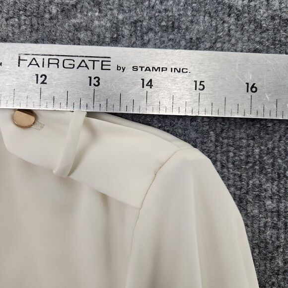 L'ACADEMIE Ivory The Trench Blouse Long Sleeve Tie Waist Button Top SIZE SMALL - Picture 6 of 11